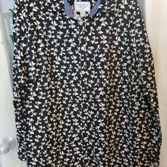 100% Cotton Long Sleeve Button-Up Blouse - Picture 7 of 7